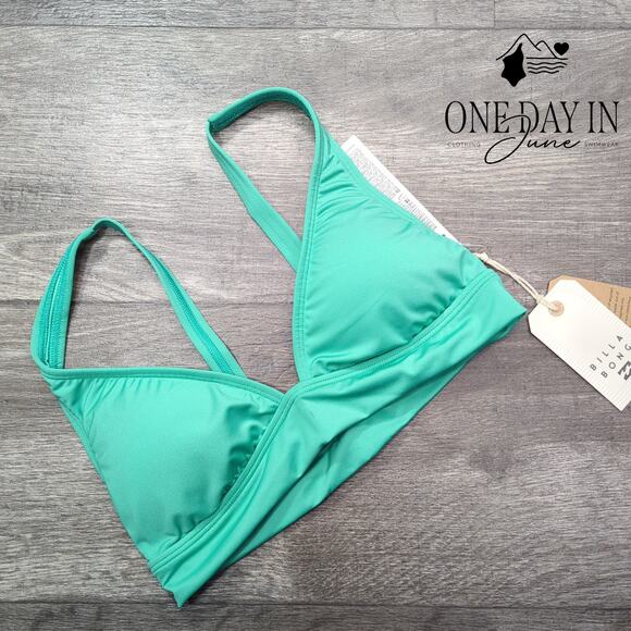 Billabong Classic Solid Banded Triangle Bikini Top Size M - Picture 3 of 6